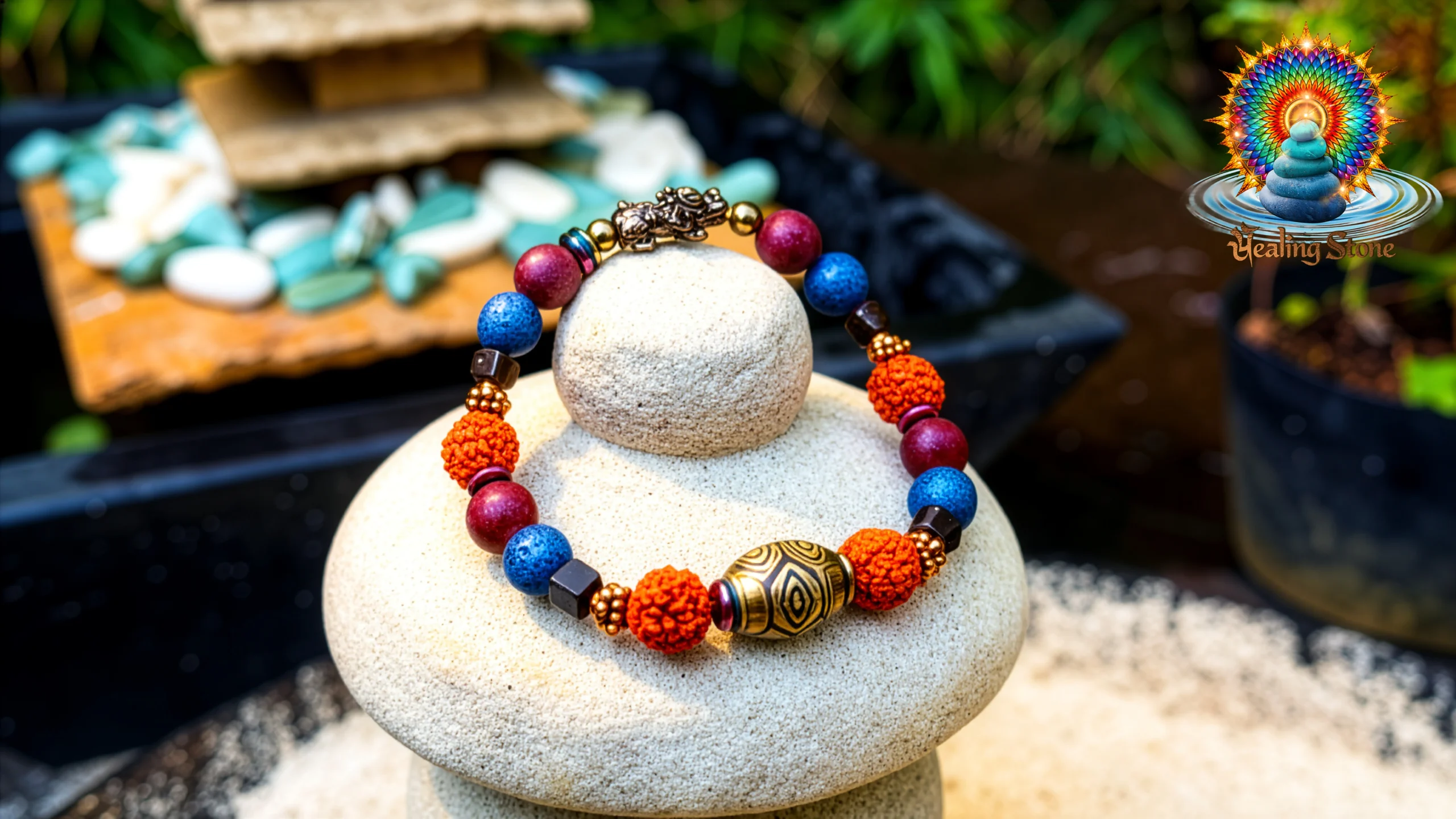 Handcrafted natural stone bracelet representing balance and calm energy