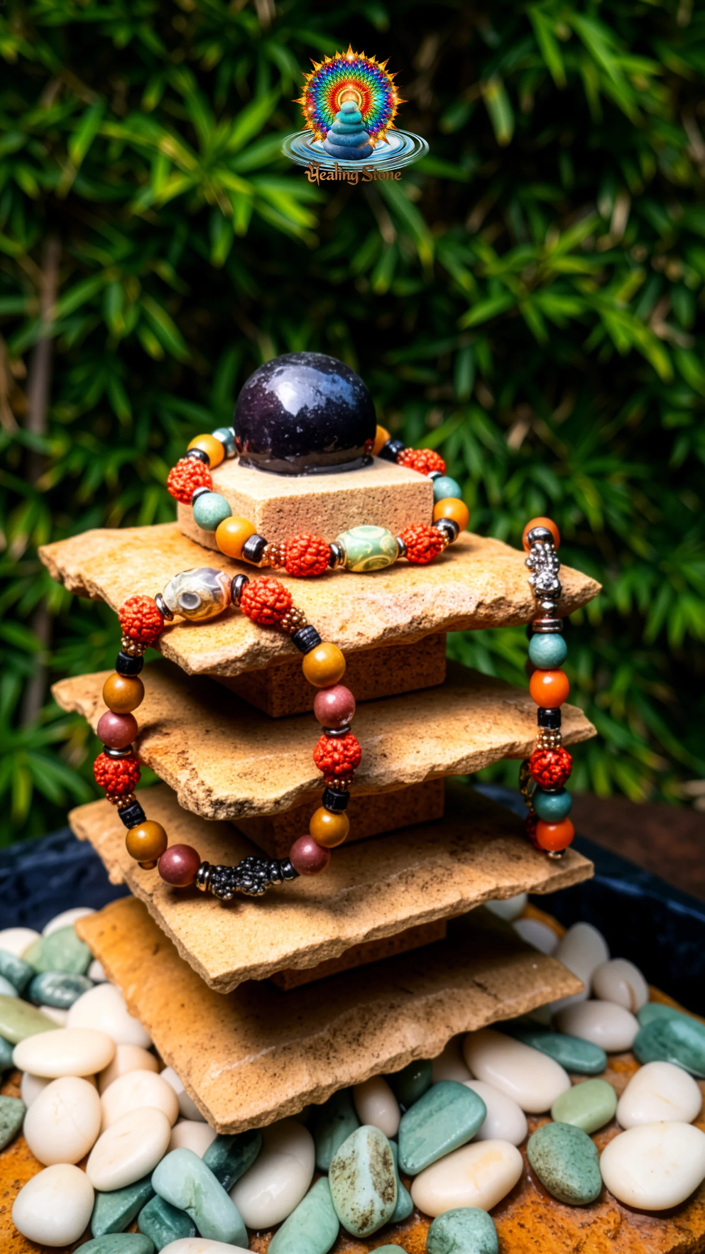 Natural stone bracelet with earthy beads designed to represent meaningful energy and personal intention.
